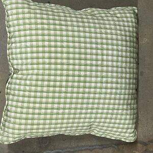 Elegant Green Plaid Accent Pillow